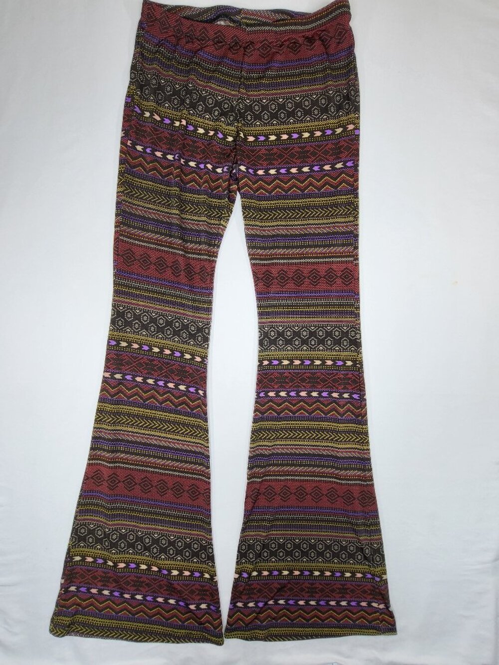 Wrangler Womens Southwestern Boho Flare Leg Knit Pants Size Medium